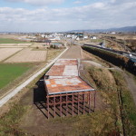 一般国道12号　美唄市　光珠内跨線橋仮橋設置工事
