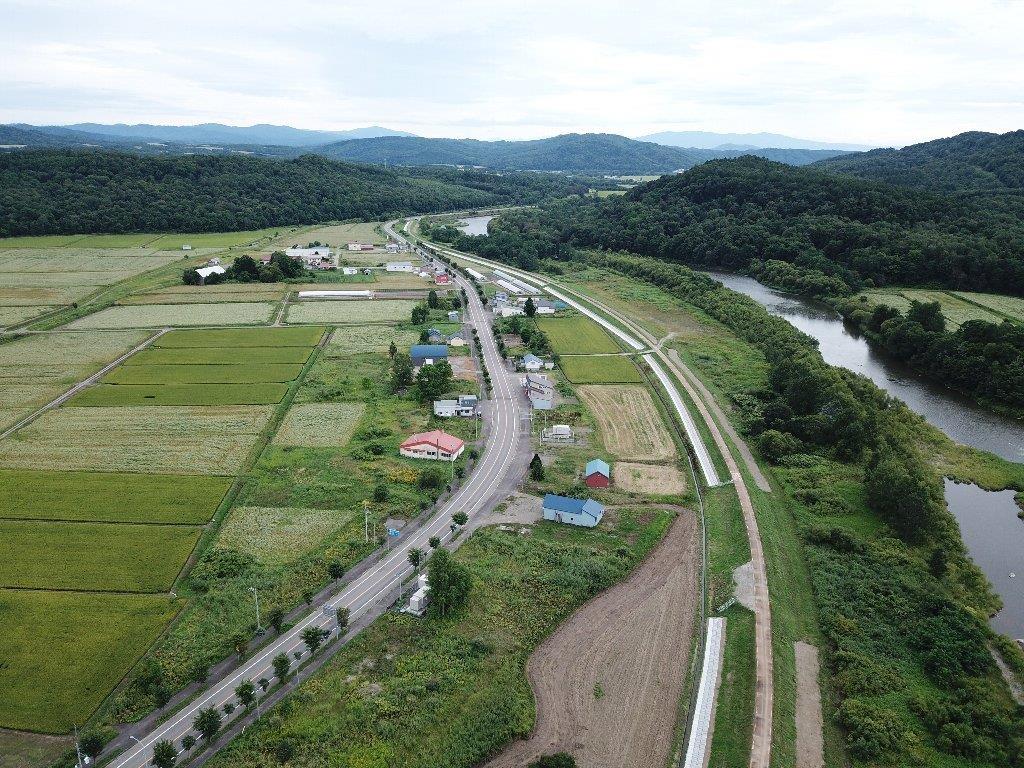 石狩川改修工事の内　雨竜川鷹泊地区外法尻保護工事