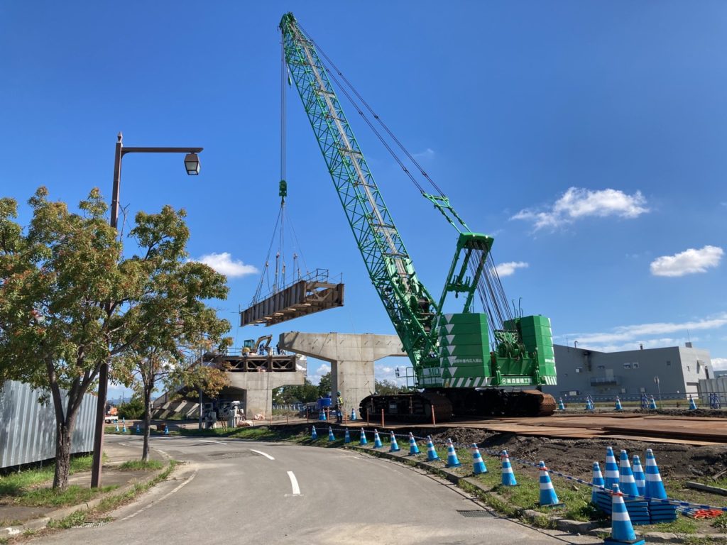 一般国道12号　岩見沢市　大和跨線橋撤去工事