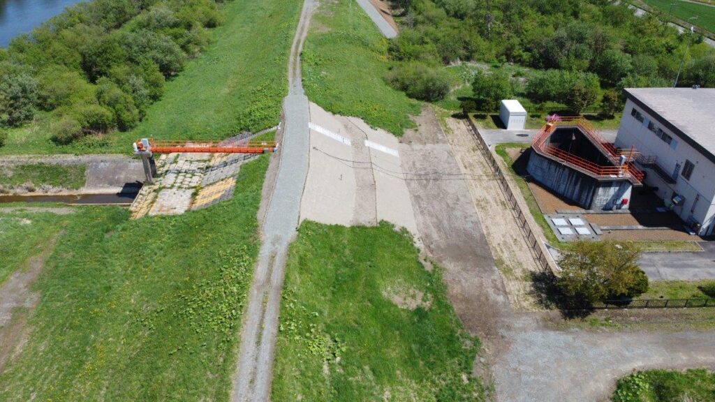 石狩川改修附帯工事の内　旧夕張川左岸地盤改良外工事